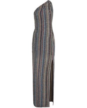 Missoni Stripe One-Shoulder Maxi Dress - Grey