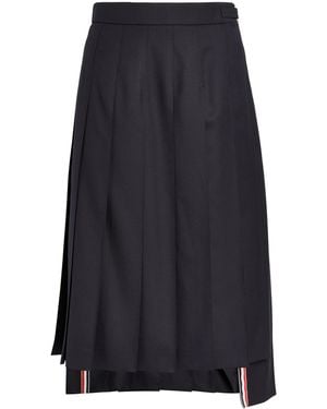 Thom Browne Pleated Midi Skirt - Blue