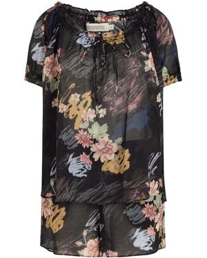 Desmond & Dempsey Love Print Light And Easy Pyjama Short Set - Black