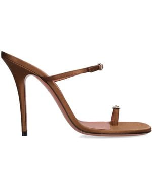 AMINA MUADDI Satin Heeled Sandals 105 - Brown