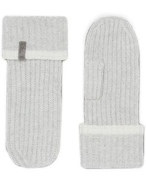 Brunello Cucinelli Cashmere Mittens - White