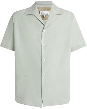 Maison Margiela Linen-Blend Short-Sleeve Shirt - Green