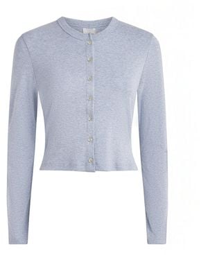 Leset Cotton Nando Cropped Cardigan - Blue