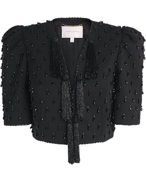 Carolina Herrera Tassel-Embellished Cropped Jacket - Black