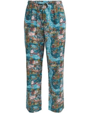 Derek Rose Cotton Ledbury Lounge Pants - Blue