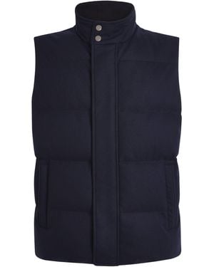 Canali Cashmere Puffer Gilet - Blue