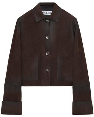 Loewe Lambskin Turn-Up Jacket - Brown