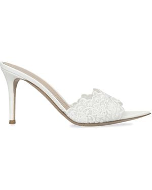 Gianvito Rossi Lace Yvonne Mules 85 - White