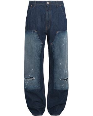 MM6 by Maison Margiela Distressed Straight Jeans - Blue