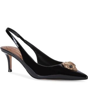 Kurt Geiger Patent Leather Belgravia Slingback Court Shoes - Black