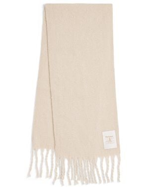 Barbour Felt-Effect Logo Ellison Scarf - Natural