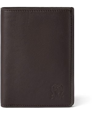 Brunello Cucinelli Leather Bifold Card Holder - Black