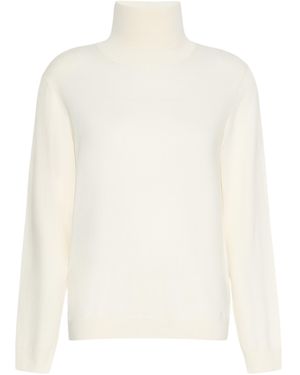 Weekend by Maxmara Silk-Wool-Blend Rollneck Jumper - White