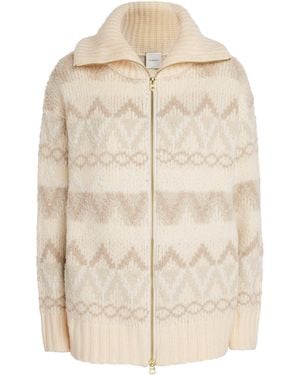 Varley Brooke Fairisle Knitted Zip-Up Cardigan - Natural