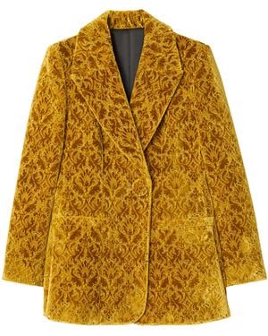 Burberry Baroque Velvet Blazer - Yellow