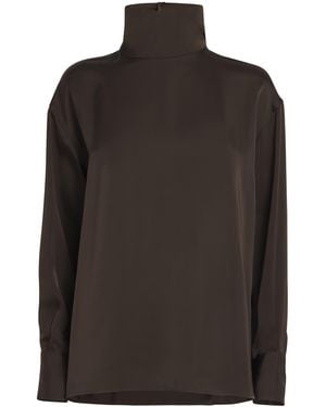 Fabiana Filippi High-Neck Shirt - Brown