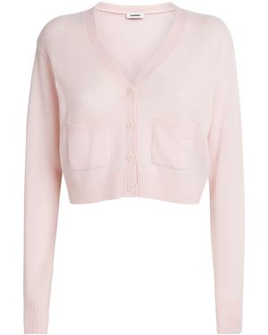 Sandro Wool-Cashmere Cropped Cardigan - Pink