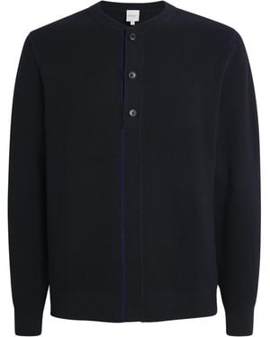 Paul Smith Merino Henley Sweater - Blue