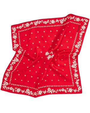 Claudie Pierlot Silk Printed Square Scarf - Red