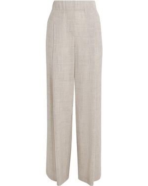 Lafayette 148 New York Wool-Cashmere Wide-Leg Pants - White