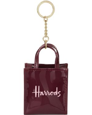 Harrods Mini Shopper Bag Keyring - Purple