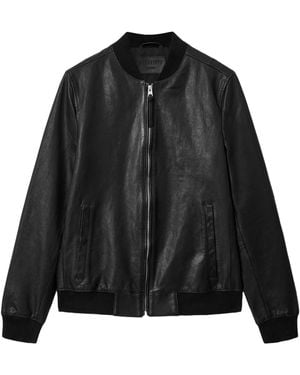 AllSaints Leather Morten Bomber Jacket - Black
