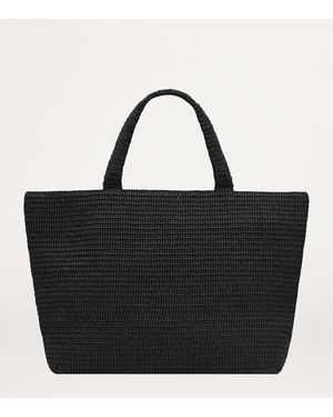 Saint Laurent Icare Cassandre Maxi Crochet Raffia Tote Bag