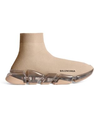 Balenciaga Speed 2.0 Full Clear Sole Sneakers - Natural