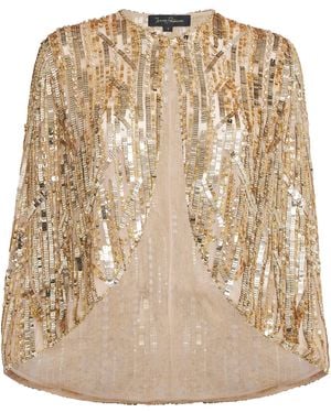 Jenny Packham Sequin Embellished Vulsa Cape - Natural