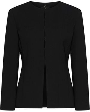 Marella Round-Collar Blazer - Black