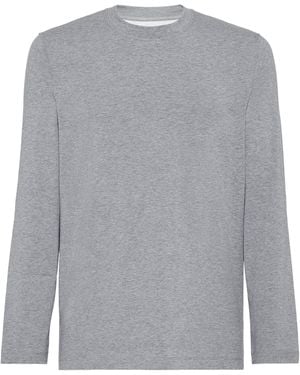 Brunello Cucinelli Cotton Long-Sleeve T-Shirt - Gray
