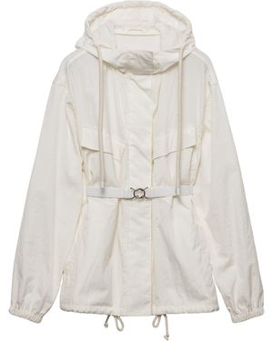 Prada Cotton-Blend Belted Jacket - White