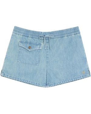 Valentino Drawstring Denim Shorts - Blue
