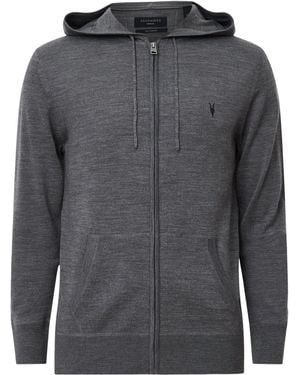 AllSaints Merino Wool Mode Hoodie - Grey