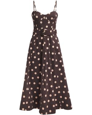 Rebecca Vallance Polka Dot Vivianne Midi Dress - Multicolour