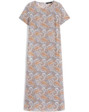 Weekend by Maxmara Silk Floral Print Midi Dress - Grey