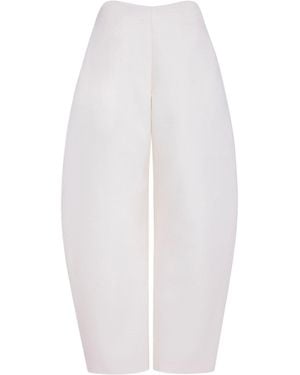 Alaïa Wool Crepe Round Trousers - White