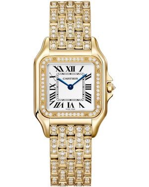 Cartier And Diamond Panthère De Watch - Metallic