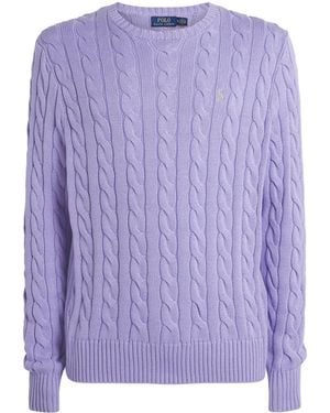 Polo Ralph Lauren Cotton Cable-Knit Sweater - Purple