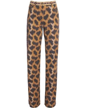 Etro Printed Wide-Leg Jeans - Natural