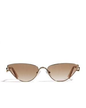 Le Specs Metal Cat Eye The Soirée Sunglasses - Natural