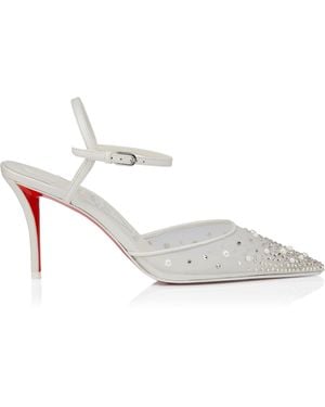 Christian Louboutin Miss Z Riviera Strass Embellished Pumps 80 - White
