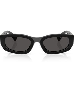 Miu Miu Irregular Rectangle Sunglasses - Black