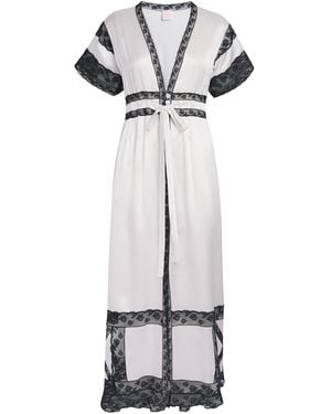 Loretta Caponi Silk Camogli Robe - White