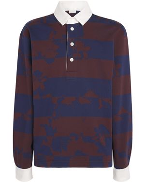 Dries Van Noten Cotton Floral Stripe Rugby Shirt - Blue