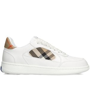 Burberry Leather Check Terrace Trainers - White