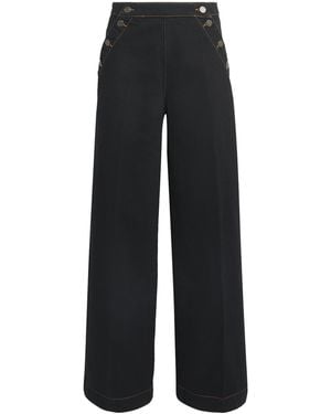 Claudie Pierlot Sailor Wide-Leg Jeans - Black
