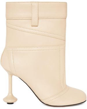 Loewe Leather Toy Ankle Boots 90 - Natural