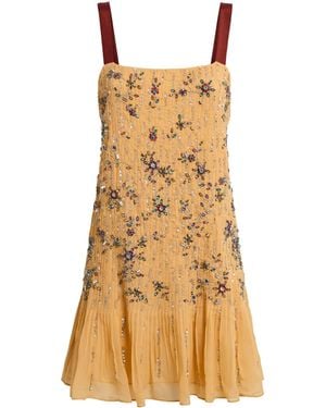 Alice + Olivia Embellished Linnea Mini Dress - Metallic