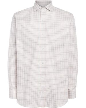 James Purdey & Sons Cotton Check Cutaway Collar Shirt - White